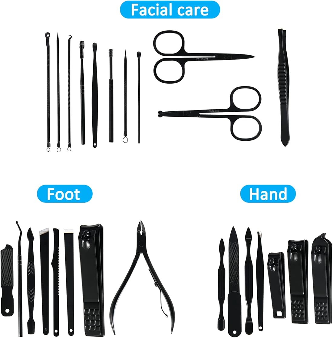 Stainless Steel Manicure Kit,Nail Care Tools with Luxurious Travel Case